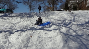 yours truly sledding with Littlest
